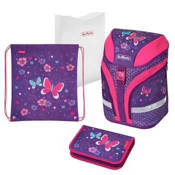 Ghiozdan Herlitz Motion Butterfly, echipat, ergonomic, 20 x 28 x 40 cm Ghiozdan Herlitz Motion Butterfly, echipat, ergonomic, 20 x 28 x 40 cm