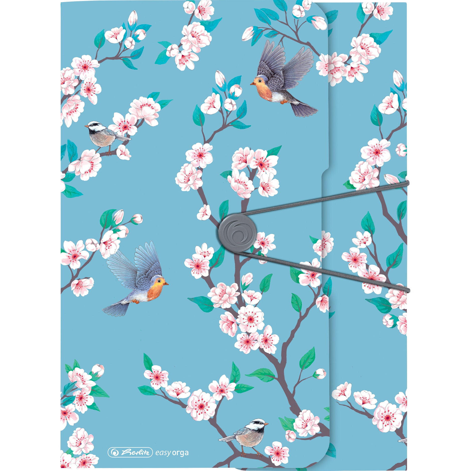 Dosar mapa Herlitz Ladylike Birds, A4, cu elastic, PP