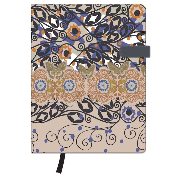 Bloc notes Herlitz MyBook classic, romantic, A6, 96 file, dictando, cu magnet, coperta lucioasa tare