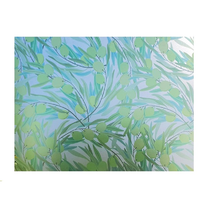 Folie pentru geam decorativa ramuri de maslin, 10 m x 1 m