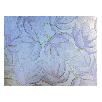 Folie pentru geam decorativa flori bleu, 10 m x 1 m Folie pentru geam decorativa flori bleu, 10 m x 1 m