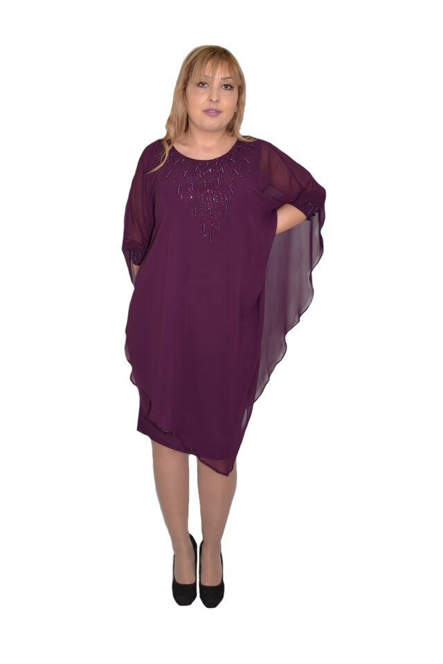 Rochie dama,eleganta Emersyn cu aplicatii rafinate,D&J Exclussive, Mov