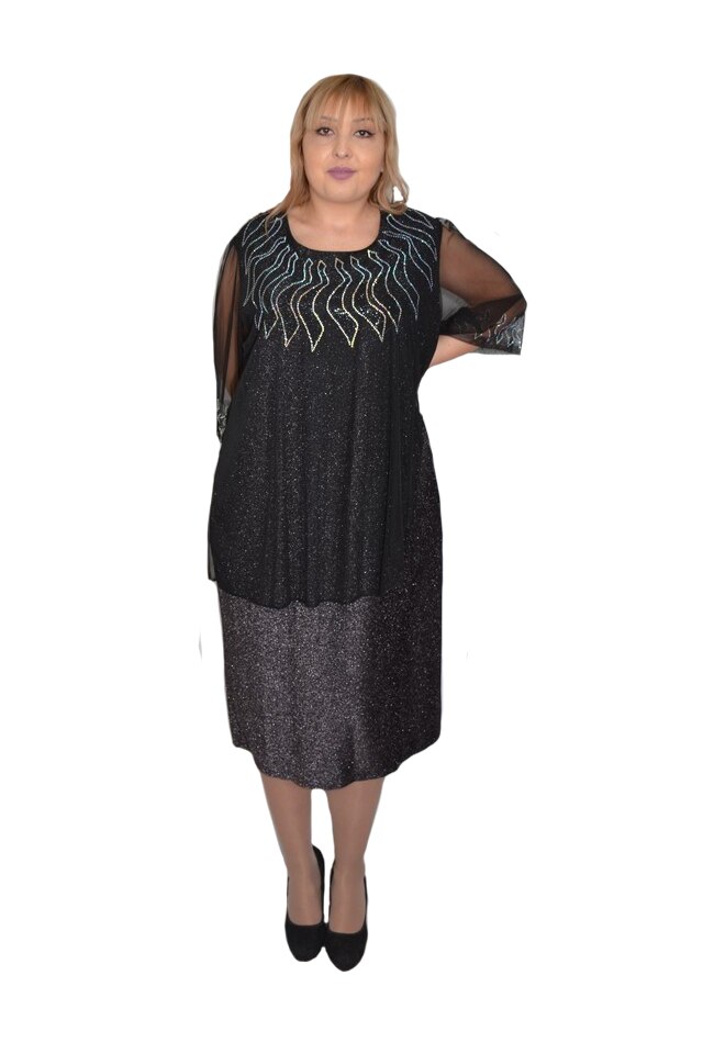 Rochie Maci cu aplicatii de strasuri ,voal deasupra pana in talie,D&J Exclussive, Negru