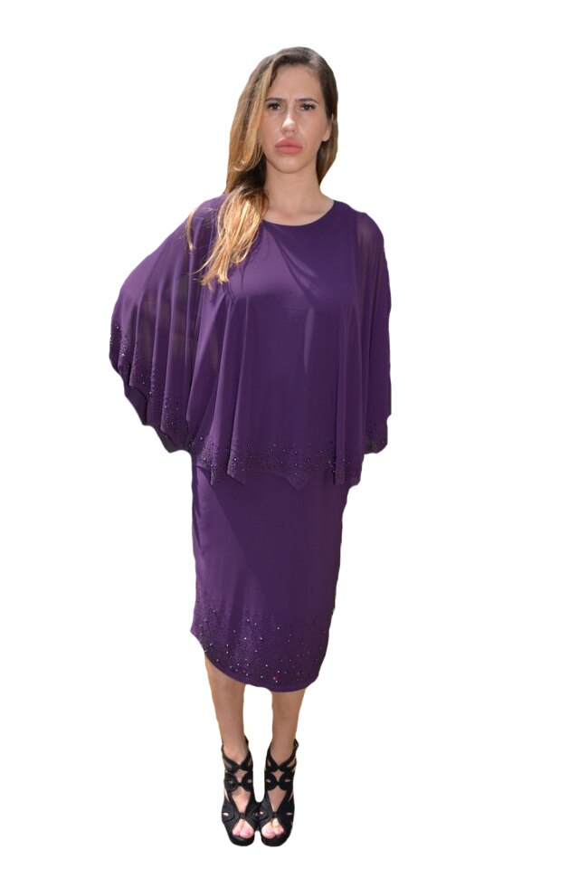 Rochie eleganta Aisha plisata,model cu pliseuri,D&J Exclussive, Mov