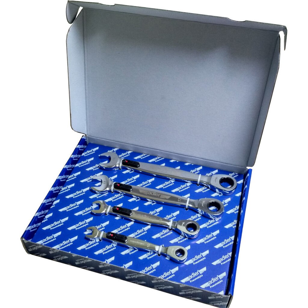 Set de chei inelare cu clichet si LED, 4 piese ADLER AD-3550.25 PROFI