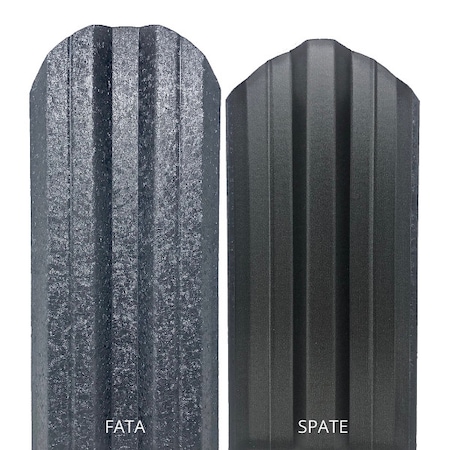 Set 25 buc sipca metalica pentru gard Top Profil Sistem, 1200x115 mm/buc, Gri mat structurat, 50 buc suruburi