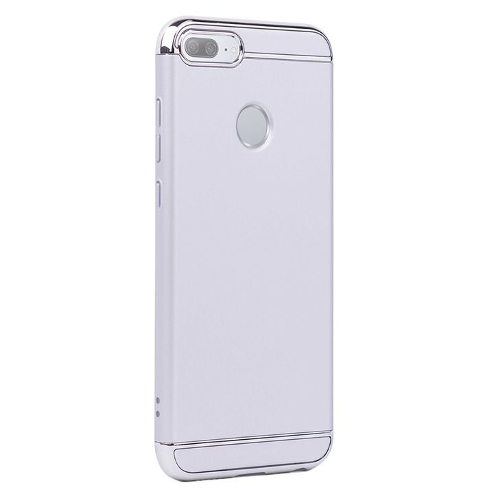 Луксозен кейс/калъф от 3 части за Huawei Honor 9 Lite, Твърд, Високозащитен, Сребрист