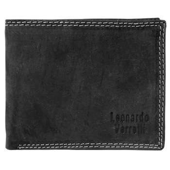 Portofel barbati, piele naturala, negru, 11 x 9 cm, Leonardo Verrelli, 06-001 Portofel barbati, piele naturala, negru, 11 x 9 cm, Leonardo Verrelli, 06-001