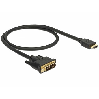 Cablu de conectare bidirectional, Delock , HDMI la DVI 24+1 2 m , negru Cablu de conectare bidirectional, Delock , HDMI la DVI 24+1 2 m , negru