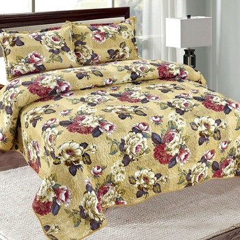 Set cuvertura matlasata + 2 fete de perna, pat dublu, Casa de Vis, Y54 Set cuvertura matlasata + 2 fete de perna, pat dublu, Casa de Vis, Y54