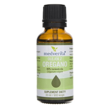 Supliment alimentar Medverita, Ulei de oregano, 80% carvacrol, 30 ml Supliment alimentar Medverita, Ulei de oregano, 80% carvacrol, 30 ml