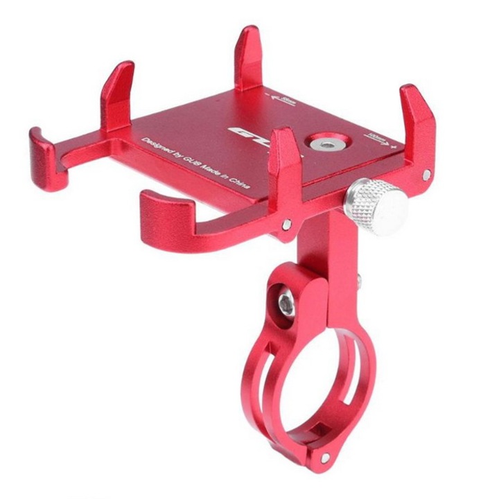 Suport de telefon, GUB PRO 3, aluminiu, bicicleta/motocicleta/scuter/trotineta, Rosu