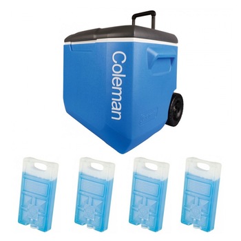 Set lada frigorifica cu roti Coleman 56 litri cu 4 pastile de racire M10 Set lada frigorifica cu roti Coleman 56 litri cu 4 pastile de racire M10