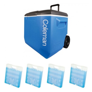 Set lada frigorifica cu roti Coleman 56 litri cu 4 pastile de racire M20 Set lada frigorifica cu roti Coleman 56 litri cu 4 pastile de racire M20