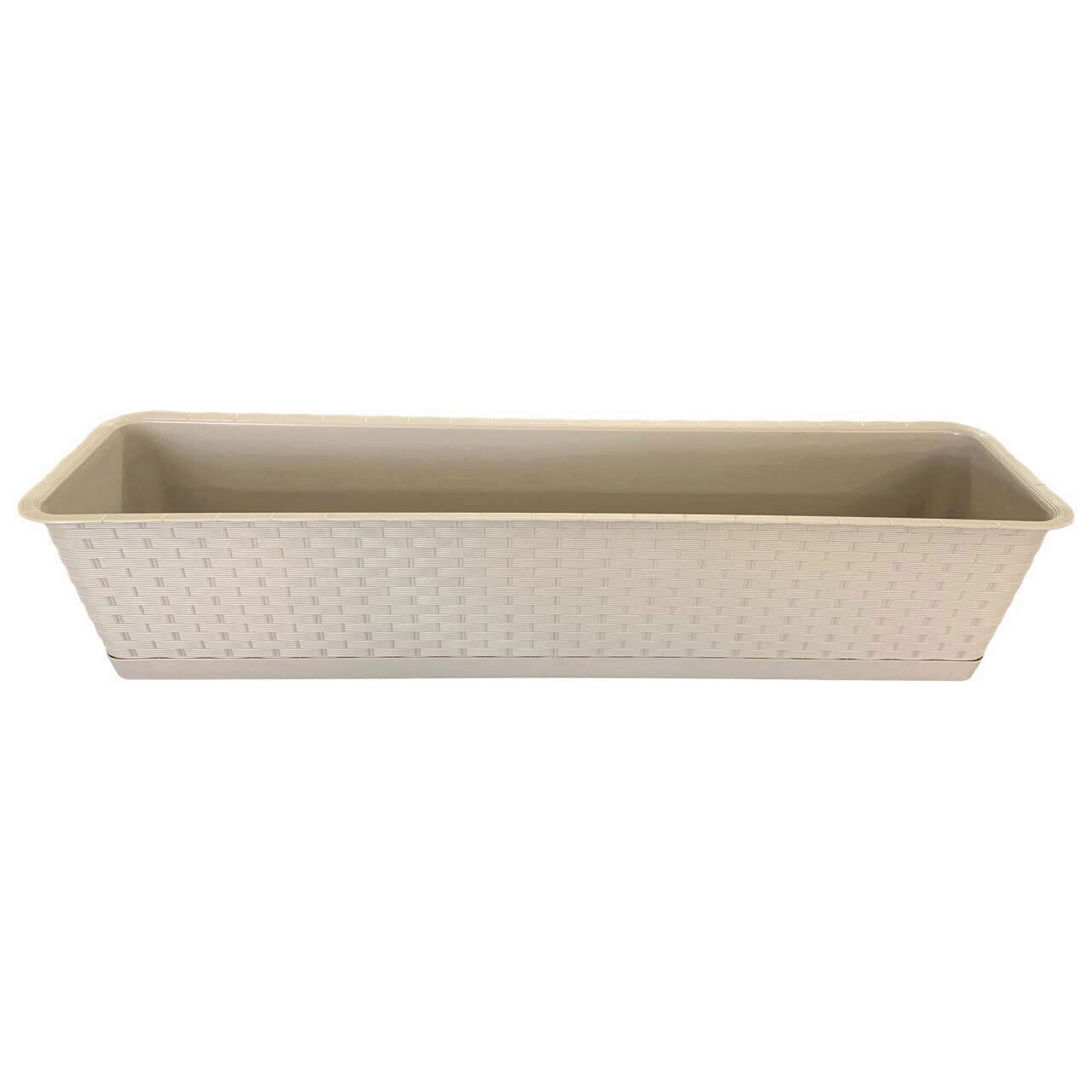 Ghiveci dreptunghiular Strend Pro Ratolla Mocca ISR700P, cu tava integrata, 70x17.3x15cm