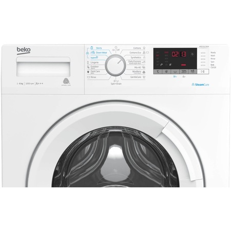 Masina de spalat rufe slim Beko WRE6512BWWU SteamCure, 1000 RPM, 6 kg, Clasa A+++