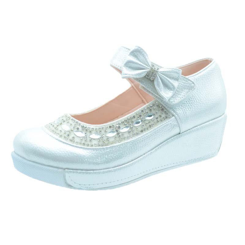 Pantofi cu platforma pentru fete Ruyada, inchidere velcro, Argintiu