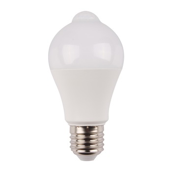 Bec cu LED cu senzor PIR A60 10W lumina rece, Well Bec cu LED cu senzor PIR A60 10W lumina rece, Well