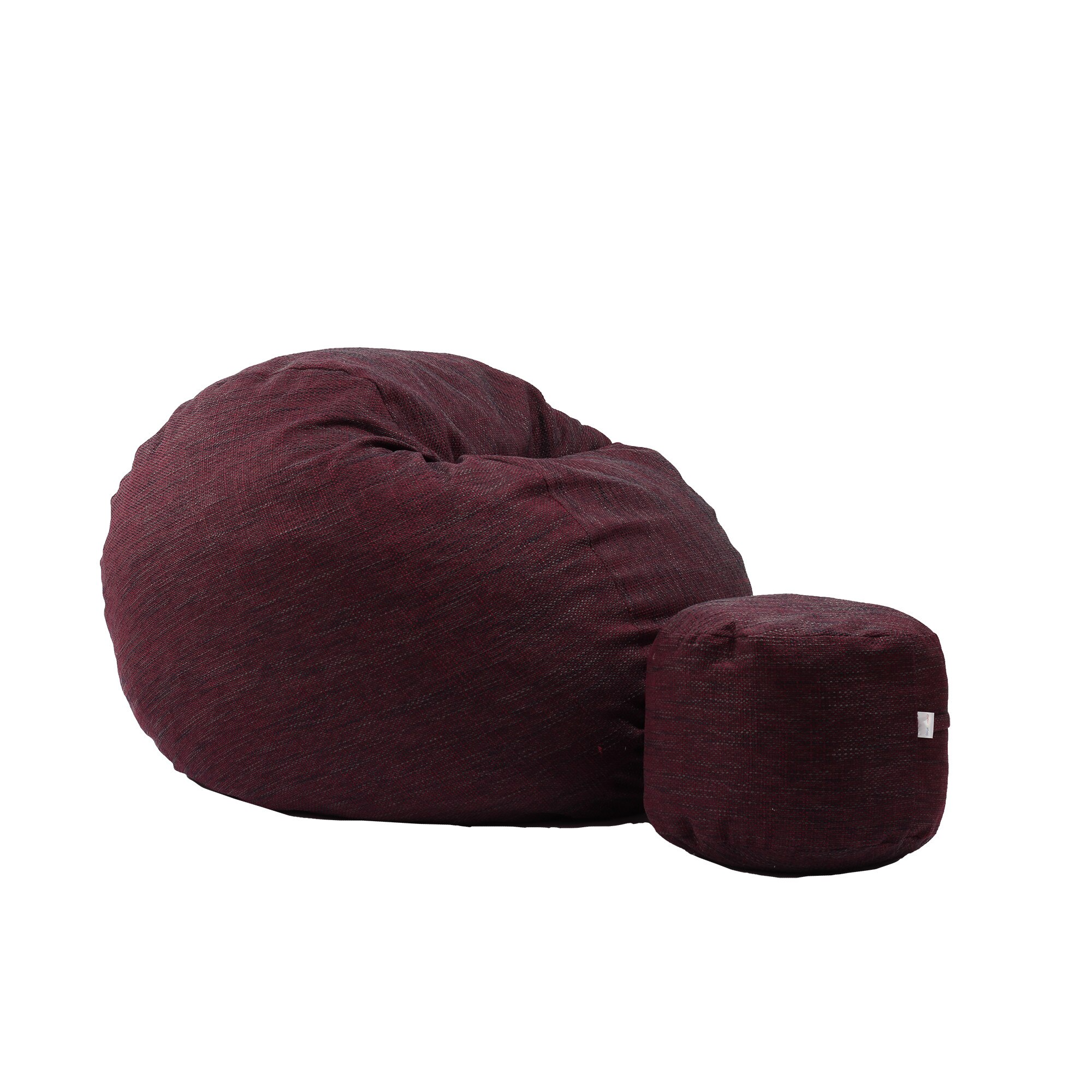 Fotoliu Pufrelax Set King Size + Otoman - Black Wine (Gama Premium Rustic) umplut cu fulgi de burete memory mix