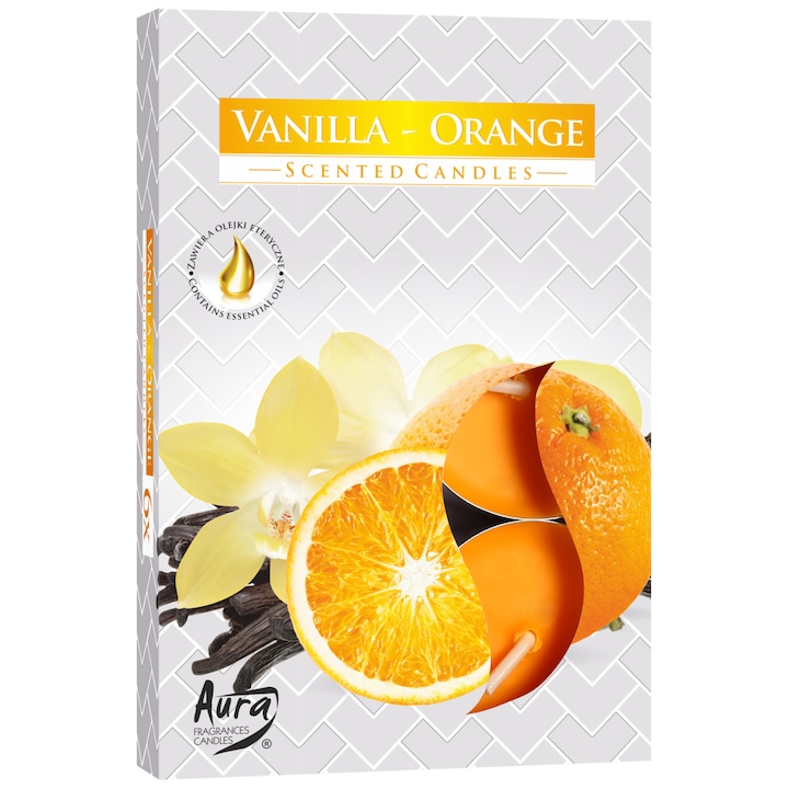 Декоративна ароматна свещ Bispol Vanilla Orange 6бр
