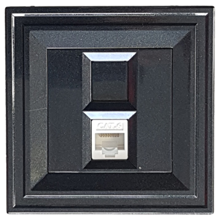 Компютърна розетка LB Light CLASSIC Cat.6 RJ45, перлено черно