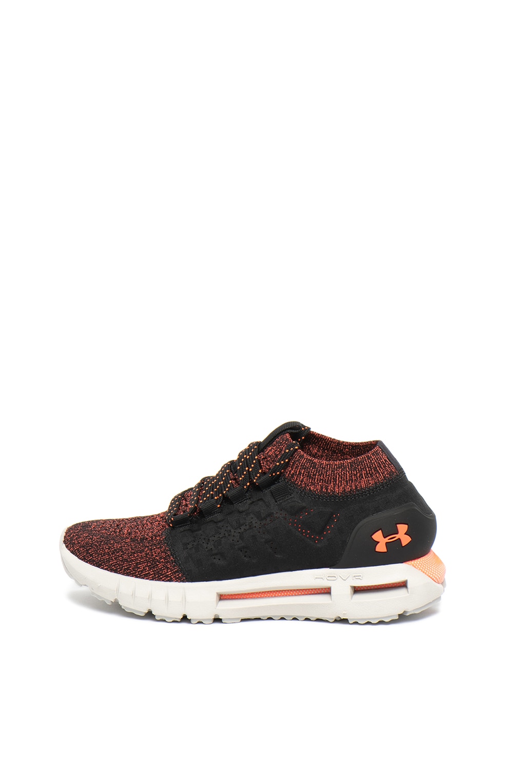 Under Armour, Pantofi sport cu aspect tricotat, pentru alergare HOVR Phantom, Negru/Oranj, 6