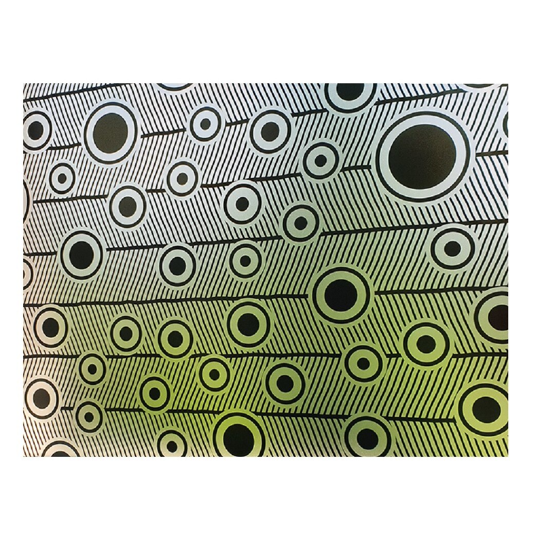 Folie pentru geam decorativa geometric buline negre, 6 m x 1 m