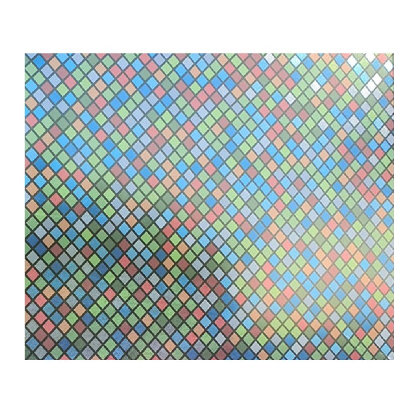 Folie pentru geam decorativa mozaic patrate multicolor, 8 m x 1 m