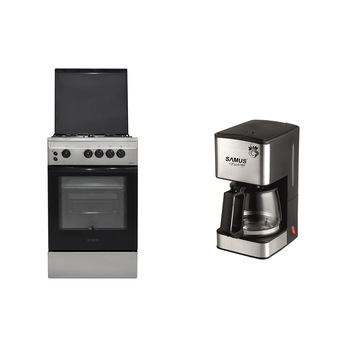 Pachet Aragaz Samus SM550BPLS + Cafetiera Samus Fantasy Pachet Aragaz Samus SM550BPLS + Cafetiera Samus Fantasy