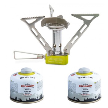 Set arzator camping drumetie Pinguin Hiker 3000 W si doua butelii gaz 230 g Set arzator camping drumetie Pinguin Hiker 3000 W si doua butelii gaz 230 g