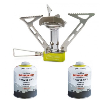 Set arzator camping drumetie Pinguin Hiker 3000 W si doua butelii gaz 450 g Set arzator camping drumetie Pinguin Hiker 3000 W si doua butelii gaz 450 g