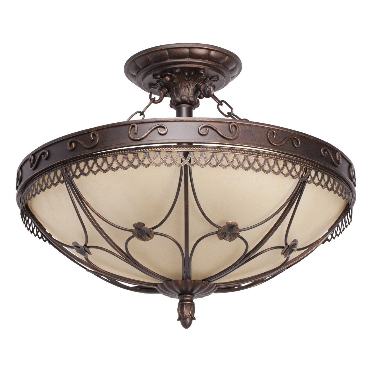 Plafoniera de tavan, CHIARO, Metal, 60W, E27, Auriu