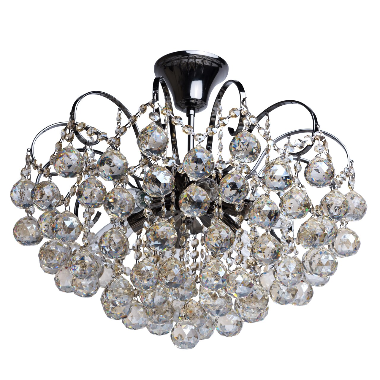 Plafoniera, MW-LIGHT, Pearl Crystal, 6 becuri, 60W, E14, Metal, Gri
