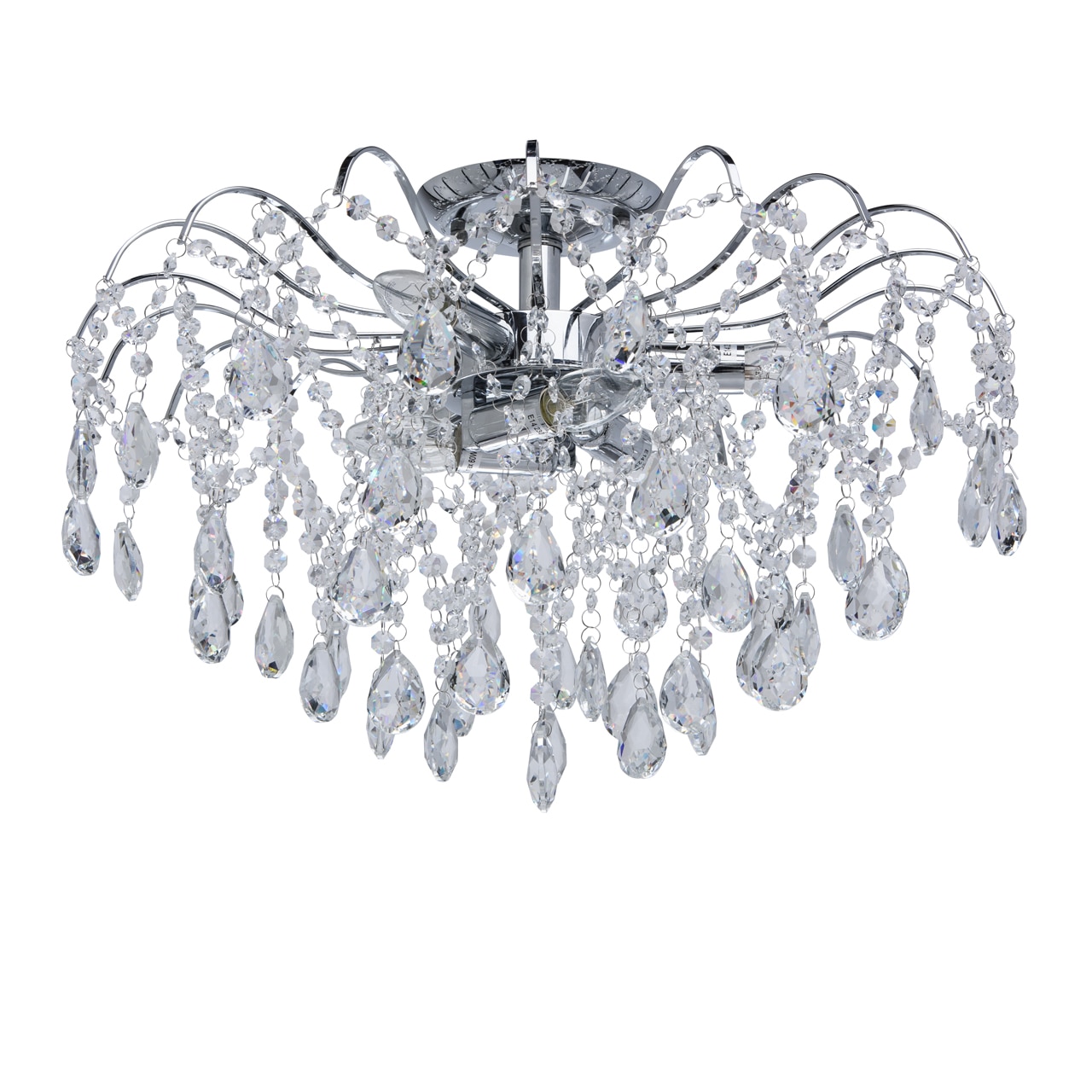 Lustra, MW-Light, Venezia, 464017306, Cristale, Metal, E14, 38 cm, Argintiu