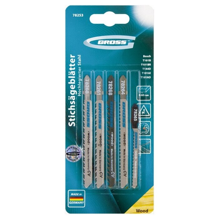 Set panze pentru fierastrau vertical, pentru lemn, 5 buc, GROSS