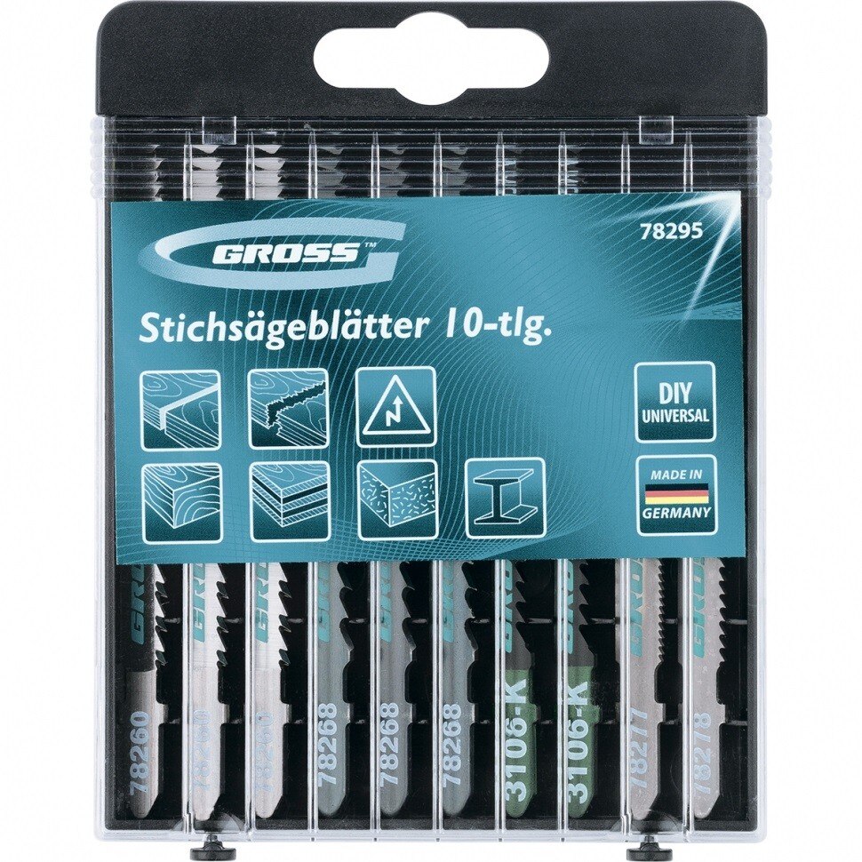 Set panze pentru fierastrau vertical, universal, 10 buc, DIY, cutie din plastic , GROSS