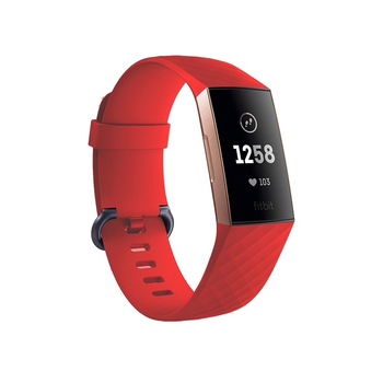 Curea Bratara Edman pentru Fitbit Charge 3 / 4, marimea S, Rosu Curea Bratara Edman pentru Fitbit Charge 3 / 4, marimea S, Rosu