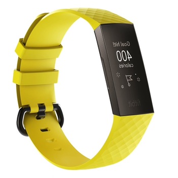 Curea Bratara Edman pentru Fitbit Charge 3 / 4, marimea L, Galben Curea Bratara Edman pentru Fitbit Charge 3 / 4, marimea L, Galben