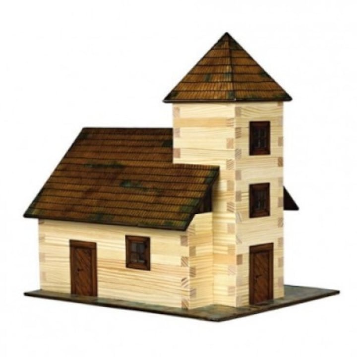 Set de costructie model Templul Tarii Romanesti - Biserica, 213 piese din lemn, +5ani