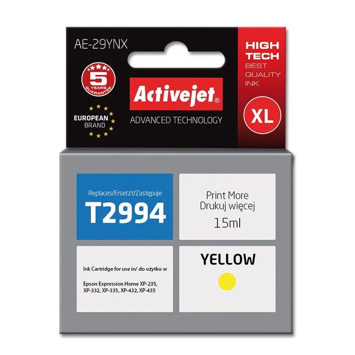 Cartus compatibil 29XL Epson, Activejet, T2994, Yellow