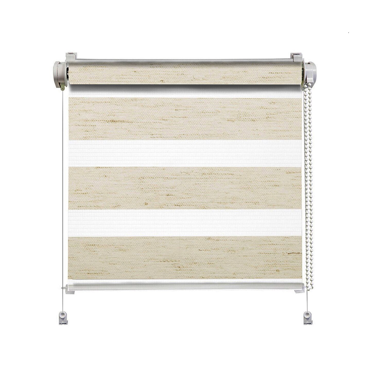 Rulou textil Zebra Day/Night ,ZZ-6 ,Dimensiuni panza 75 cm x 160 cm, culoare Crem Natural