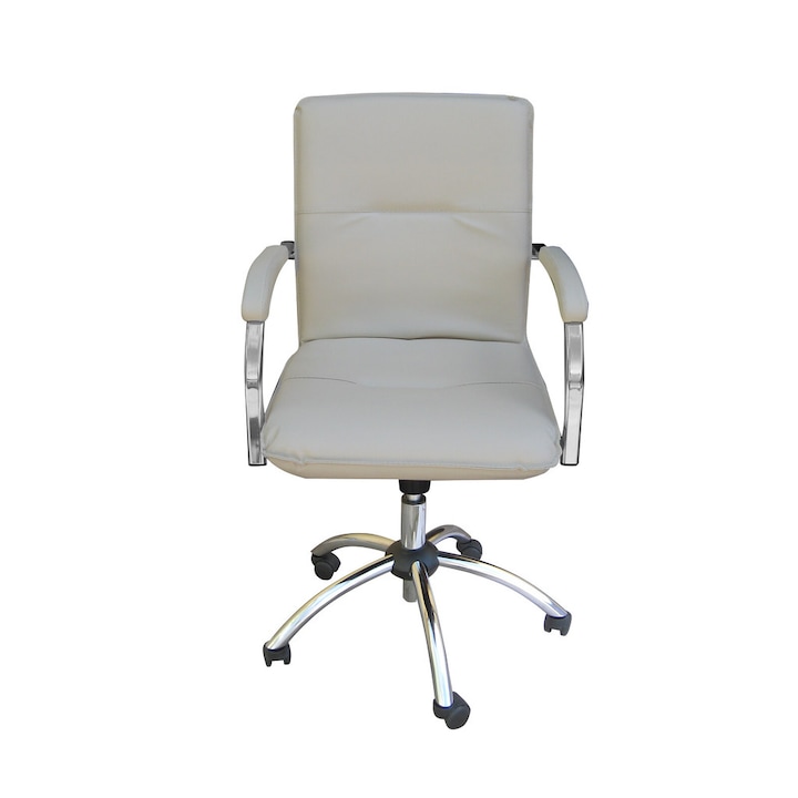 Scaun de birou MULLER GTP Soft, Crem piele ecologica