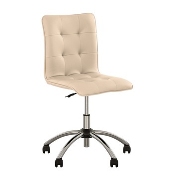 Scaun de birou MALTA GTS CHROME, Crem piele ecologica Scaun de birou MALTA GTS CHROME, Crem piele ecologica