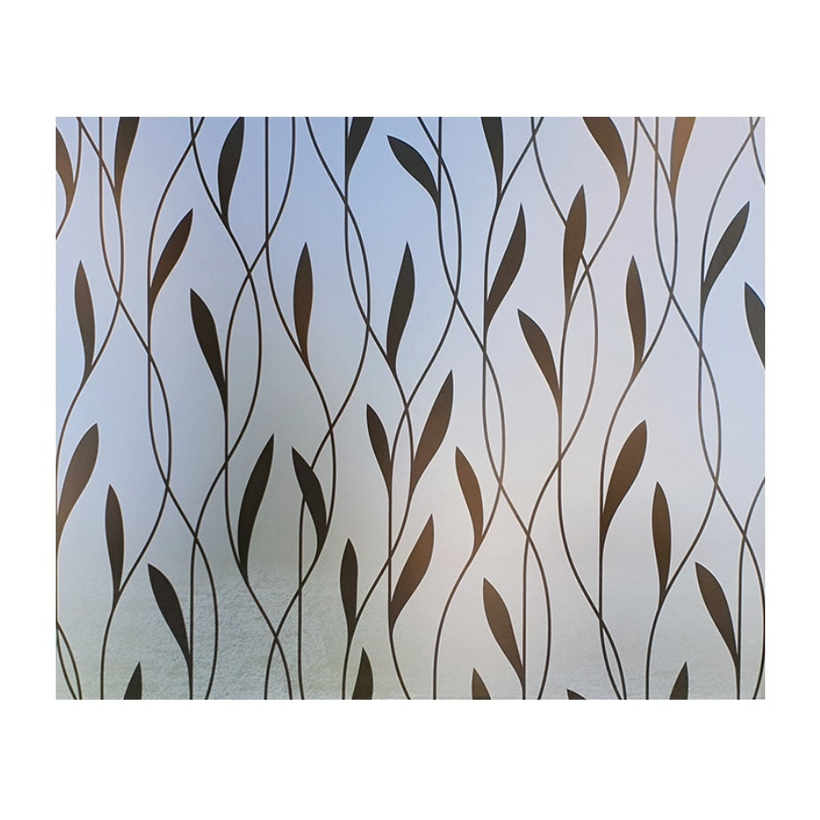 Folie pentru geam decorativa geometric frunze negre, 10 m x 1 m