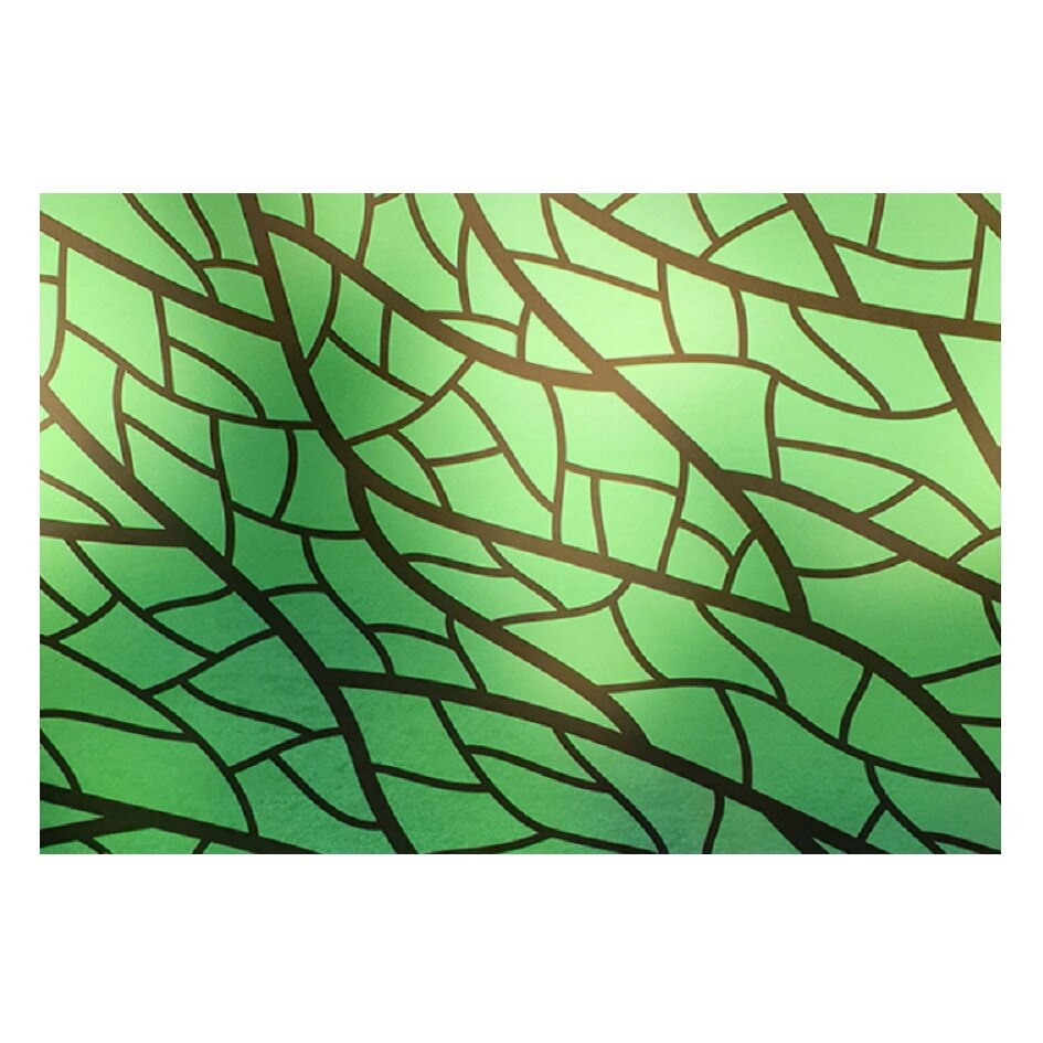 Folie pentru geam decorativa geometric verde si negru, 6 m x 1 m