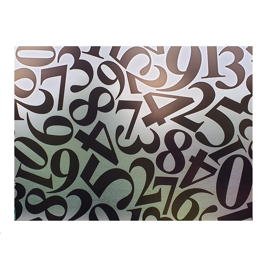 Folie pentru geam decorativa cifre negre, 6 m x 1 m