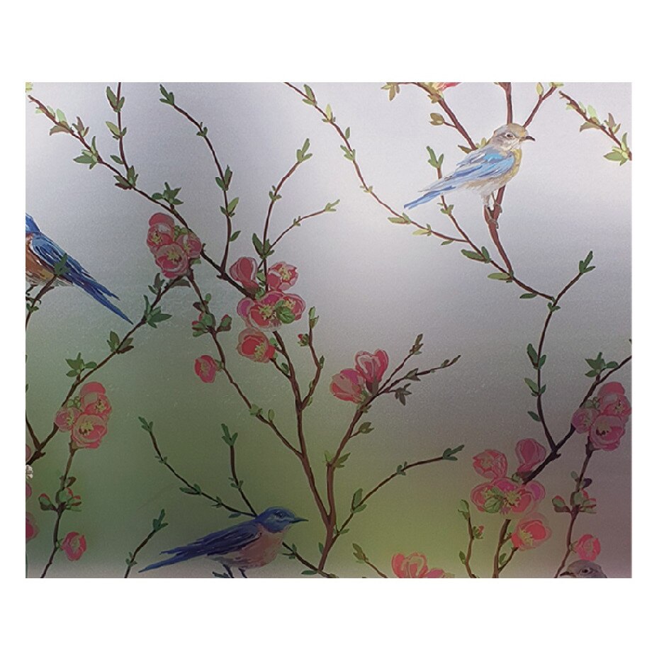 Folie pentru geam decorativa crengi si pasari, 6 m x 1 m