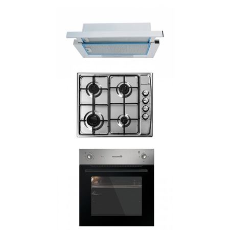 Set Cuptor incorporabil Hausberg HB-8043 +Plita incorporabila HB555+ Hota Inox HB1280