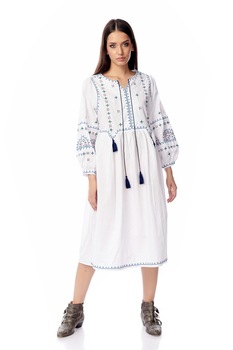 Rochie Alba, CuAnna, lunga, bumbac, alba, S-M Rochie Alba, CuAnna, lunga, bumbac, alba, S-M