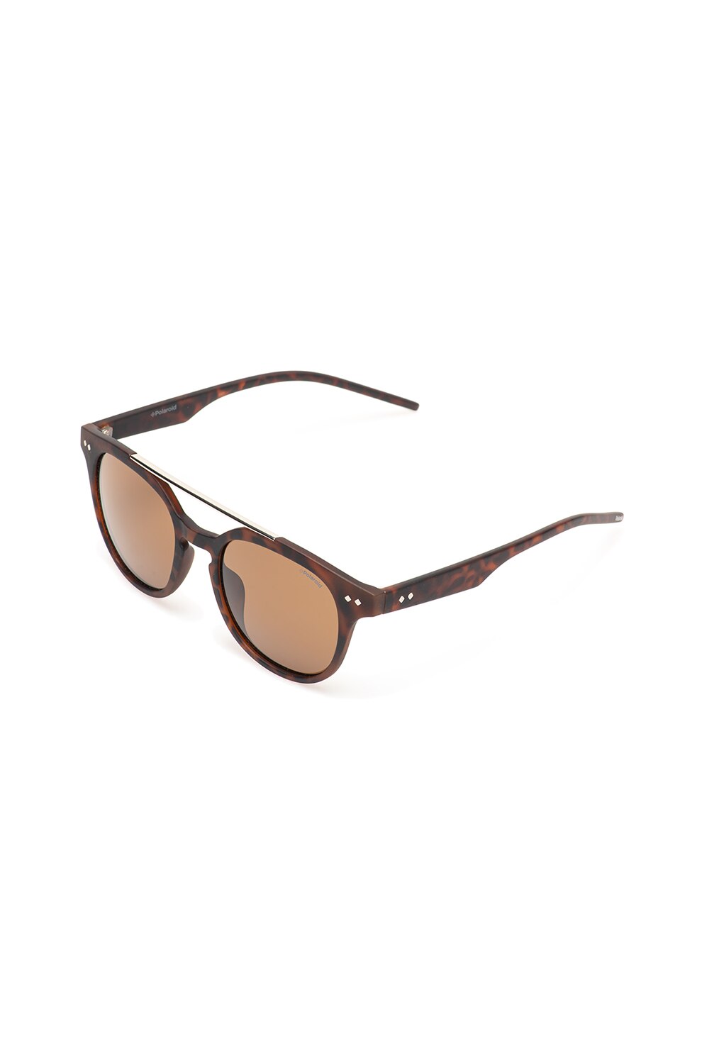 Polaroid, Ochelari de soare aviator unisex cu lentile polarizate, Maro inchis/Negru/Argintiu inchis, 51-20-145 Standard